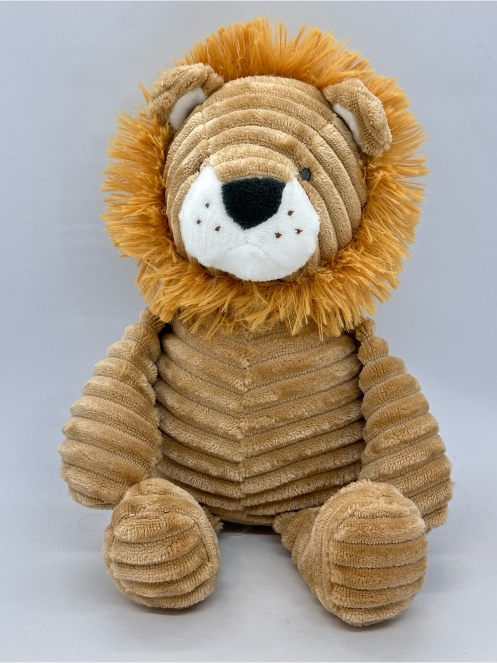 Carter's 2021 Lion Plush Tan Brown Ribbed Corduroy 10" Stuffed Baby Toy Lovey